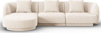 BLOOMINGLOFT 4-Sitzer Design Ecksofa Tulum mit Eckteil links, mit Chenille-Bezug
