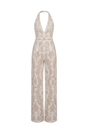 Saiid Kobeisy Embroidered Lace Jumpsuit