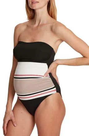 Cache Coeur Riviera Maternity swimsuit in Black at Nordstrom, Size Xx-Large