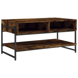 vidaXL Mesa De Centro Madera Contrachapada Roble Ahumado 90x50x45 Cm Vidaxl