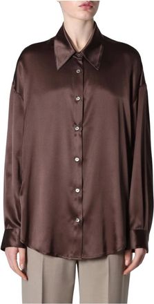 Roberto Collina Camicia ML - Blouses & Shirts - Mujer - Marr&oacute;n - S