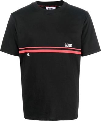 GCDS Zwart Logo Band Korte Mouw T-Shirt - Heren - T-shirts - Zwart - M - Katoen - Tops