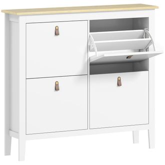 HOMCOM Mueble Zapatero 105x24x95.5 cm Blanco