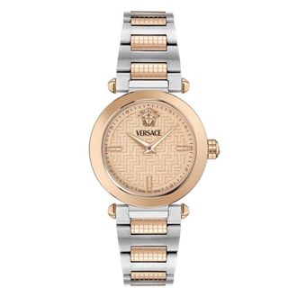 Versace Greek Quartz Rose Gold Dial Ladies Watch VE5B00425