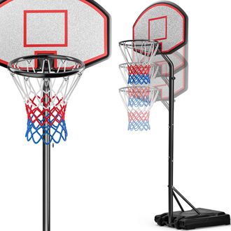 No Brand No Brand - Deuba Canasta De Baloncesto M&oacute;vil Con Ruedas Y Altura Ajustable Hasta 305cm Cesta Aro Deporte Exterior