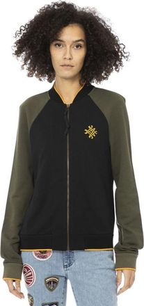 Mr & Mrs Italy Bicolor Sweatshirt met Ritssluiting - Dames - Vesten met rits - Zwart - 2XS - Hoodies & sweatvesten