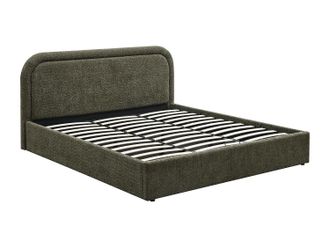 Vente-Unique Letto Con Contenitore 200 X 200 Cm Tessuto Bouclette Verde - Fidozia