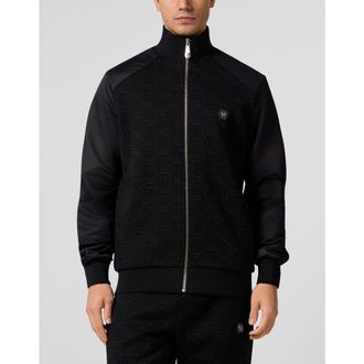 Philipp Plein Composed Tracksuit Jacket Monogram Monogram Men in Black at Nordstrom, Size Xx-Large