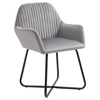 HOMCOM Butaca de sal&oacute;n 60x56.5x85 cm gris