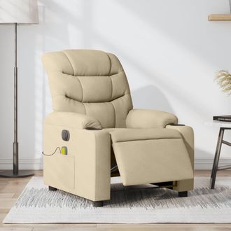 vidaXL Vidaxl - Sill&oacute;n Reclinable De Masaje El&eacute;ctrico Tela Color Crema