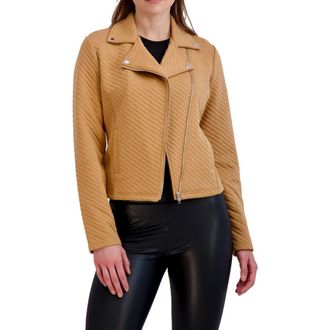 Ookie & Lala Linear Knit Moto Jacket in Hazelnut at Nordstrom Rack, Size Medium