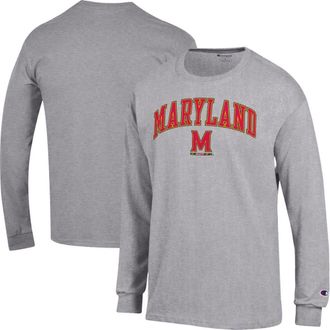 Champion Mens Champion Heather Gray Maryland Terrapins Arch Over Logo Long Sleeve T-Shirt at Nordstrom, Size X-Large