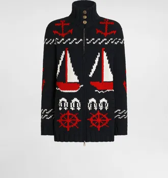 Dolce & Gabbana Cotton Intarsia Cardigan - Man Sweaters And Cardigans Multicolor Xxl