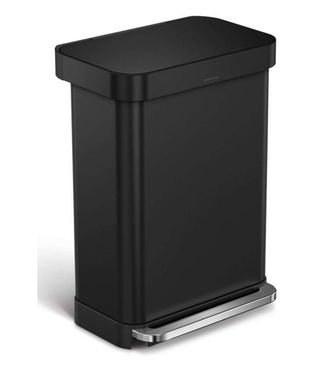 Simplehuman Cestino Per Rifiuti 55 L, Con Tasca Per Sacchetti, Nero Opaco Cw2103