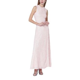 Rotate ROTATE Birger Christensen, Maxi Dresses, female, Pink, Size: XS Mesh Maxi Dress
