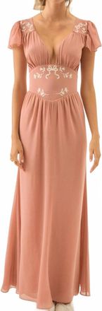 For Love & Lemons Emmie Chiffon Maxi Dress In Pink
