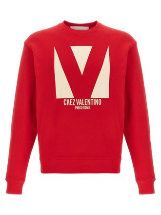 パーカー・フーディ Valentino Cotton Crewneck Sweatshirt With Patch Valentino Cotton Hooded Sweatshirt With Vg Patch In Black