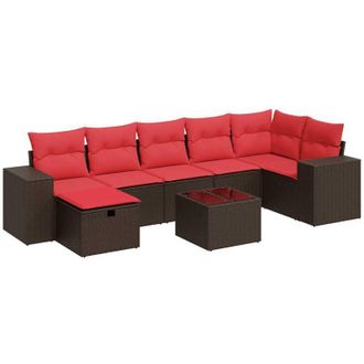vidaXL Vidaxl - Set Divani da Giardino 8 pz con Cuscini Marrone in Polyrattan