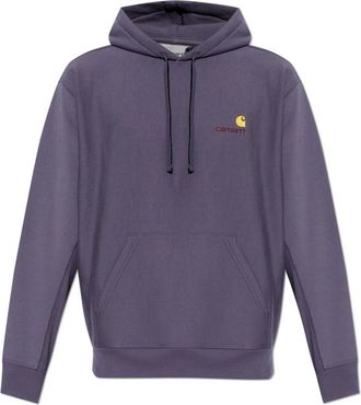 Carhartt Work in Progress American Script Sweatshirt - Heren - Hoodies - Paars - XL - Katoen - Hoodies & sweatvesten