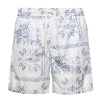 Eleventy Beachwear, male, White, Size: 2XL Drawstring Swim Shorts
