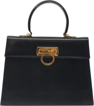 Ferragamo Pre-owned Handbags, female, Black, Size: ONE SIZE Pre-owned Convertible Top Handle Bag