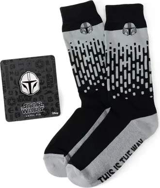 Cufflinks Inc. Mandalorian Crew Socks & Helmet Lapel Pin Gift Set in Multi at Nordstrom, Size 10-13