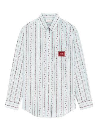 Drôle de Monsieur Fleurs Tressées shirt - men - Cotton - S - Blue