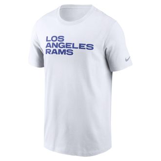Nike Los Angeles Rams Primetime Wordmark Essential Nike Mens NFL T-Shirt in White | N19910A95-NNM