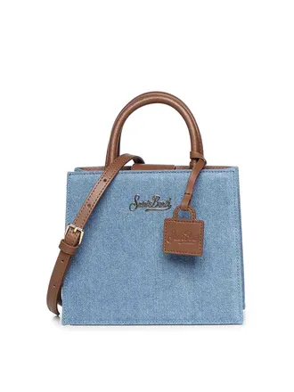 MC2 Saint Barth Mini Shopper Bag In Denim And Leather