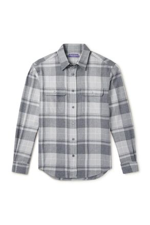 Ralph Lauren Purple Label Cooper Checked Wool, Silk and Cashmere-Blend Flannel Shirt