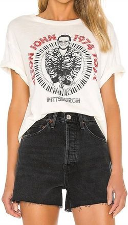 Daydreamer Elton John Pittsburgh Boyfriend Tee In White