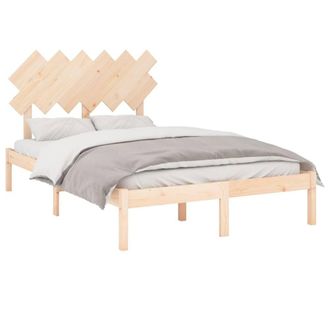 Berkfield Home Beautiful Bed Frame 120x190 cm Small Double Solid Wood in Natural