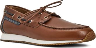 Aquatalia Lido Boat Sneaker in Cognac Calf at Nordstrom, Size 11.5