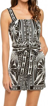 Farm Rio Monochrome Elegance Romper In Off White