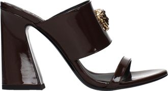 Versace Brown Leather Stiletto Heel Womens Sandals