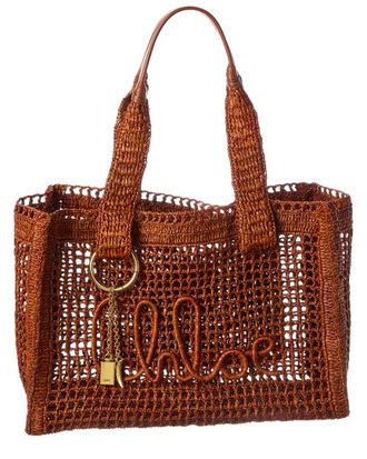 Chlo&eacute; Summer Banana Raffia Tote