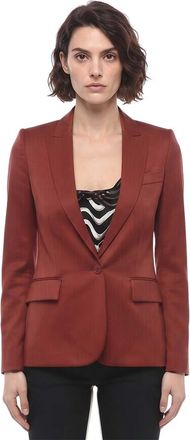 Stella McCartney Red Solid Peaked Lapel Blazer