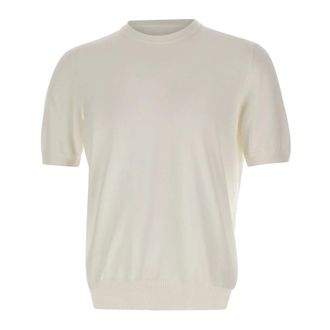 Gran Sasso Round-neck Knitwear, male, White, Size: 3XL Crew-neck Knit T-Shirt