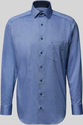 Olymp Modern Fit Business-Hemd mit Kentkragen und Brusttasche in Marine, Gr&ouml;&szlig;e 39