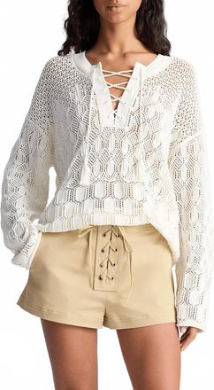 A.L.C. Keri Crochet Knit Sweater In Off-White