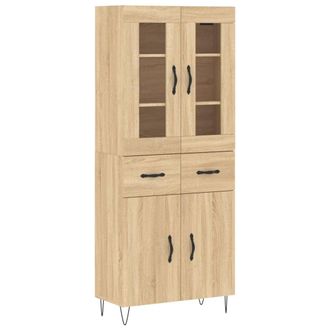 vidaXL Vidaxl - Aparador Alto Madera Contrachapada Color Roble 69,5x34x180 Cm