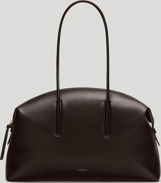 DeMellier Romee Strijd x The Stockholm in Dark Brown Fine Grain Leather Tote & Work bag