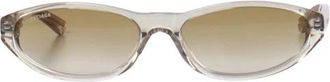 Balenciaga Neo Ronde Zonnebril - unisex - Zonnebrillen - Beige - ONE Size - Leer - Accessoires