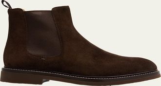 Brunello Cucinelli Mens Suede Flex-Sole Chelsea Boots