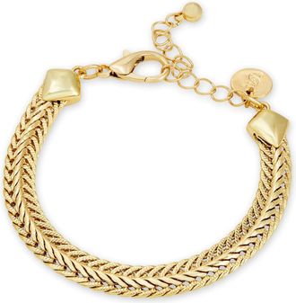 Savvy Cie Jewels GOLD PLATED OVER BRASS WOVEN CHAIN BRACELET