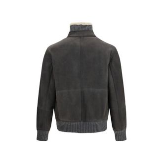 Brunello Cucinelli Mens Gray Wool Oves Aries Full-Length Jacket Clothing
