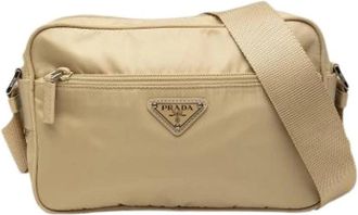 Prada Pre-owned Nylon Crossbody Bag - Dames - Vintage Schoudertas - Beige - ONE Size - Nylon - Vintage