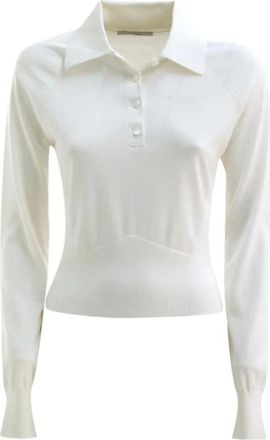 Givenchy Polo van katoen en zijde - Dames - Polos - Wit - S - Katoen - Tops