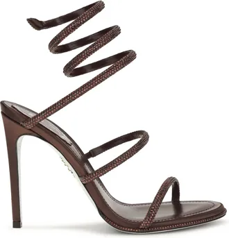 Rene Caovilla Womens Sandals Cleo Satin Burgundy Fondant Satin-Burgundy Silk Satin/burgundy