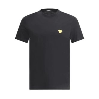 Versace T-Shirts, male, Black, Size: XL Medusa Logo Cotton T-Shirt